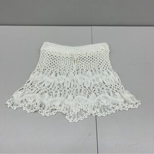 SHEIN White Crochet Fringe Skirt size L